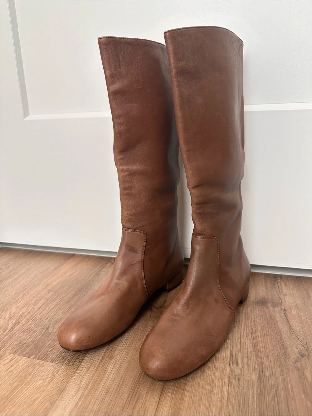 Vintage Y2K Dolce & Gabbana Brown Leather Knee High Boots EU 39